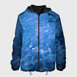 Куртка с капюшоном мужская Тёмно-синяя абстрактная стена льда, цвет: 3D-черный