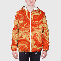 Куртка с капюшоном мужская Апельсиновый узор, цвет: 3D-белый — фото 2