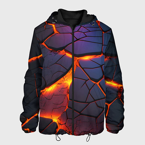 Мужская куртка Неоновая лава - течение / 3D-Черный – фото 1