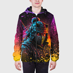 Куртка с капюшоном мужская Адский самурай, цвет: 3D-черный — фото 2