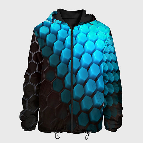 Мужская куртка Abstraction neon blue / 3D-Черный – фото 1