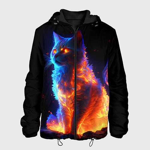 Мужская куртка Огненная кошка / 3D-Черный – фото 1