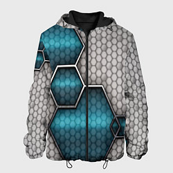 Куртка с капюшоном мужская Cyber texture abstraction, цвет: 3D-черный
