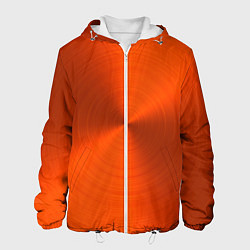 Куртка с капюшоном мужская Оранжевый волнообразный дисковый узор, цвет: 3D-белый