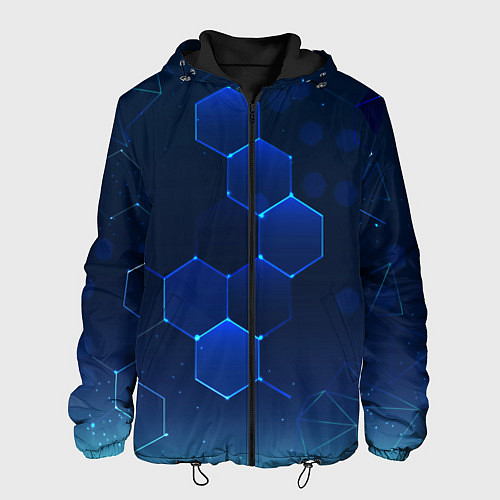 Мужская куртка Абстрактная сетка / 3D-Черный – фото 1