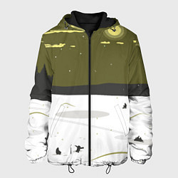 Куртка с капюшоном мужская Зимняя рыбалка, цвет: 3D-черный