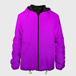 Куртка с капюшоном мужская Ярко-фиолетовый градиент, цвет: 3D-черный