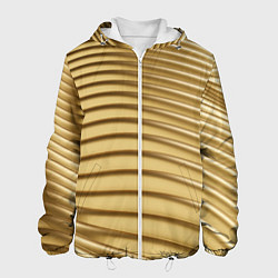 Куртка с капюшоном мужская Золотой волнистый фон, цвет: 3D-белый