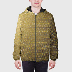 Куртка с капюшоном мужская Текстура золотой ткани, цвет: 3D-черный — фото 2