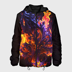 Куртка с капюшоном мужская Текстура огня, цвет: 3D-черный