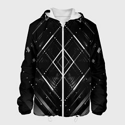 Куртка с капюшоном мужская Hexagon Black, цвет: 3D-белый