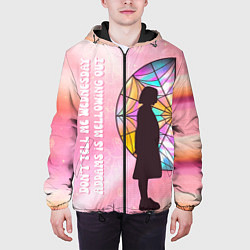 Куртка с капюшоном мужская Энид Синклер - сериал Уэнсдей - яркая сторона окна, цвет: 3D-черный — фото 2