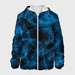 Куртка с капюшоном мужская Синий дым текстура, цвет: 3D-белый
