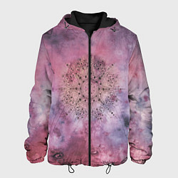 Куртка с капюшоном мужская Мандала гармонии, фиолетовая, космос, цвет: 3D-черный