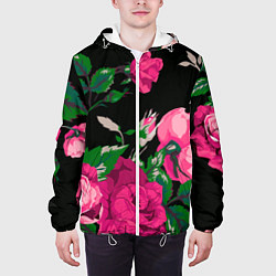 Куртка с капюшоном мужская Шипы и розы, цвет: 3D-белый — фото 2
