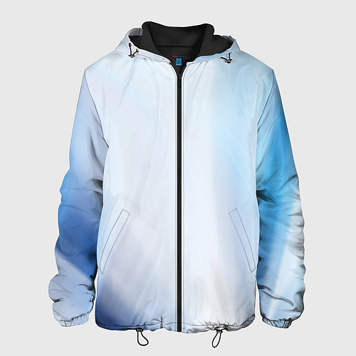 Мужская куртка Светлые синие и голубые волны / 3D-Черный – фото 1
