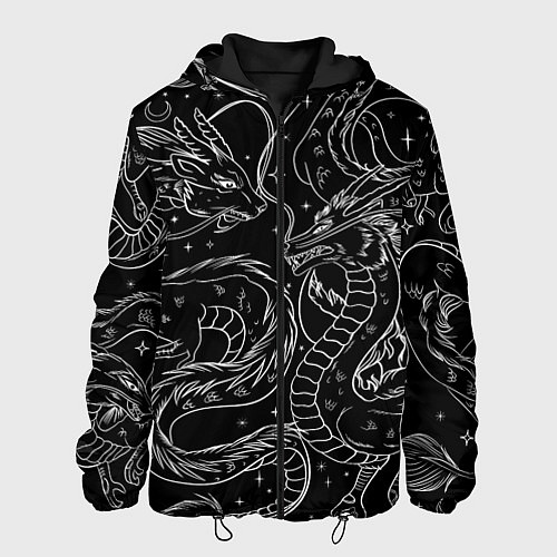 Мужская куртка Дракон - унесенные призраками: тату на черном / 3D-Черный – фото 1