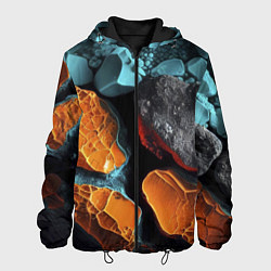 Куртка с капюшоном мужская Цветные камни, цвет: 3D-черный