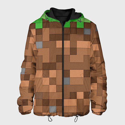Мужская куртка Блоки майнкрафта / 3D-Черный – фото 1