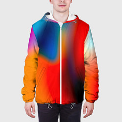 Куртка с капюшоном мужская Градиент разноцветный, цвет: 3D-белый — фото 2