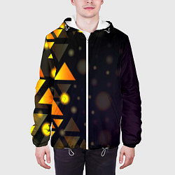 Куртка с капюшоном мужская Светящиеся треугольники боко, цвет: 3D-белый — фото 2