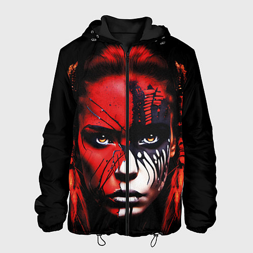 Мужская куртка Амазонка в боевой раскраске / 3D-Черный – фото 1