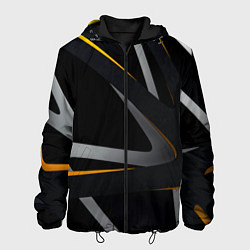 Куртка с капюшоном мужская Спортивная геометрия полосы, цвет: 3D-черный
