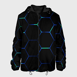 Куртка с капюшоном мужская Тёмный киберпанк, цвет: 3D-черный