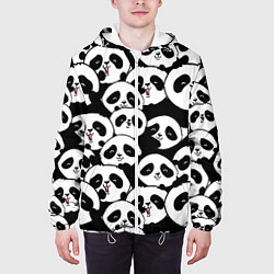 Куртка с капюшоном мужская Весёлые панды, цвет: 3D-белый — фото 2
