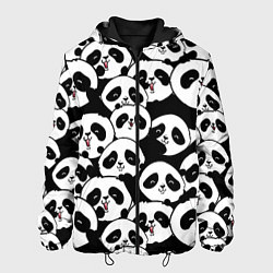 Куртка с капюшоном мужская Весёлые панды, цвет: 3D-черный