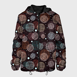 Куртка с капюшоном мужская Плетеные шары, цвет: 3D-черный