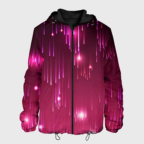 Мужская куртка Светящиеся розовые линии / 3D-Черный – фото 1