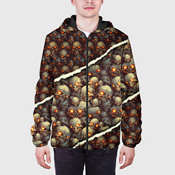 Куртка с капюшоном мужская Россыпь черепков, цвет: 3D-черный — фото 2