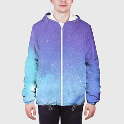 Куртка с капюшоном мужская Space fluid art, цвет: 3D-белый — фото 2