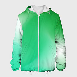 Куртка с капюшоном мужская Градиент зеленый, цвет: 3D-белый