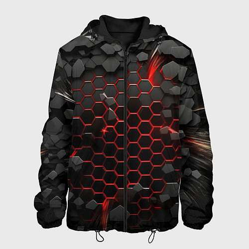 Мужская куртка Взрыв объемных плит / 3D-Черный – фото 1