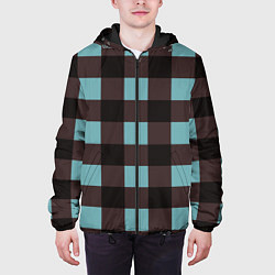 Куртка с капюшоном мужская Цветная плитка мозаика, цвет: 3D-черный — фото 2