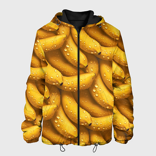 Мужская куртка Сочная текстура из бананов / 3D-Черный – фото 1