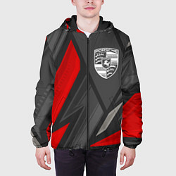 Куртка с капюшоном мужская Porsche sports racing, цвет: 3D-черный — фото 2