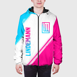 Куртка с капюшоном мужская Lindemann neon gradient style: надпись, символ, цвет: 3D-черный — фото 2