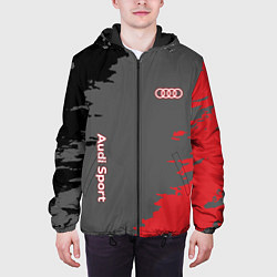 Куртка с капюшоном мужская Audi sport grunge, цвет: 3D-черный — фото 2
