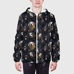 Куртка с капюшоном мужская Паттерн из собак, цвет: 3D-белый — фото 2
