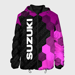 Куртка с капюшоном мужская Suzuki pro racing: по-вертикали, цвет: 3D-черный