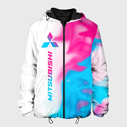 Куртка с капюшоном мужская Mitsubishi neon gradient style: по-вертикали, цвет: 3D-черный