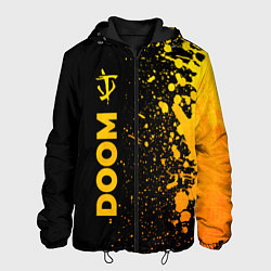 Куртка с капюшоном мужская Doom - gold gradient: по-вертикали, цвет: 3D-черный
