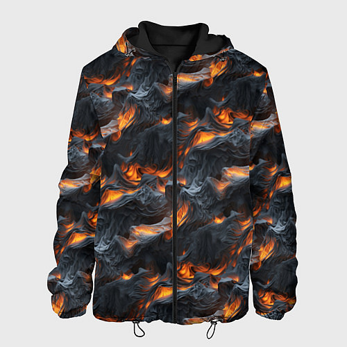 Мужская куртка Огненные волны - pattern / 3D-Черный – фото 1