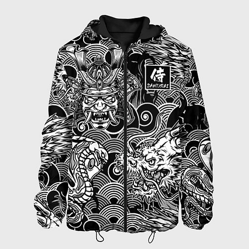 Мужская куртка Татуировки самурая / 3D-Черный – фото 1