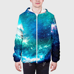 Куртка с капюшоном мужская Звёздная Вселенная, цвет: 3D-белый — фото 2