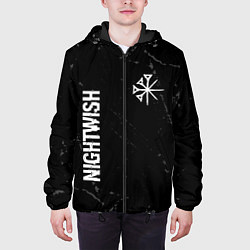 Куртка с капюшоном мужская Nightwish glitch на темном фоне: надпись, символ, цвет: 3D-черный — фото 2