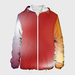 Куртка с капюшоном мужская Градиент красный, цвет: 3D-белый
